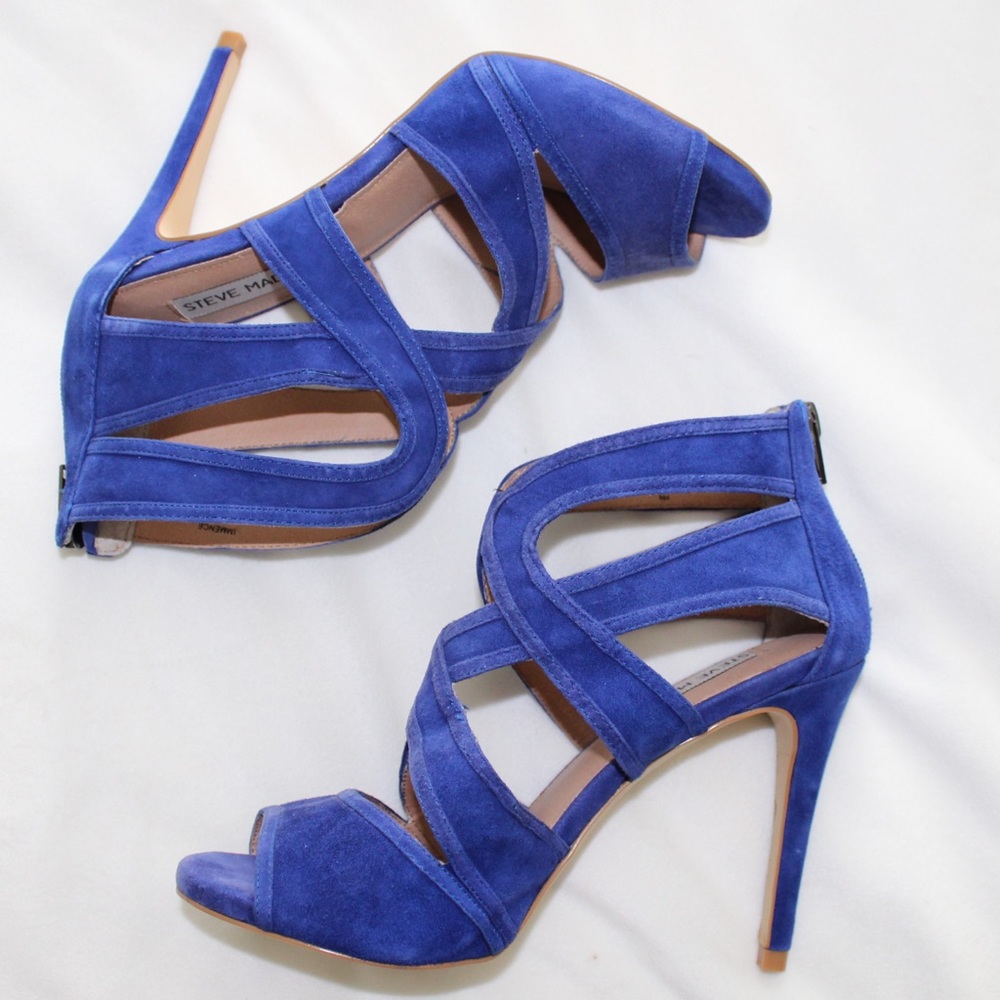Steve Madden Immence Blue Suede Heels